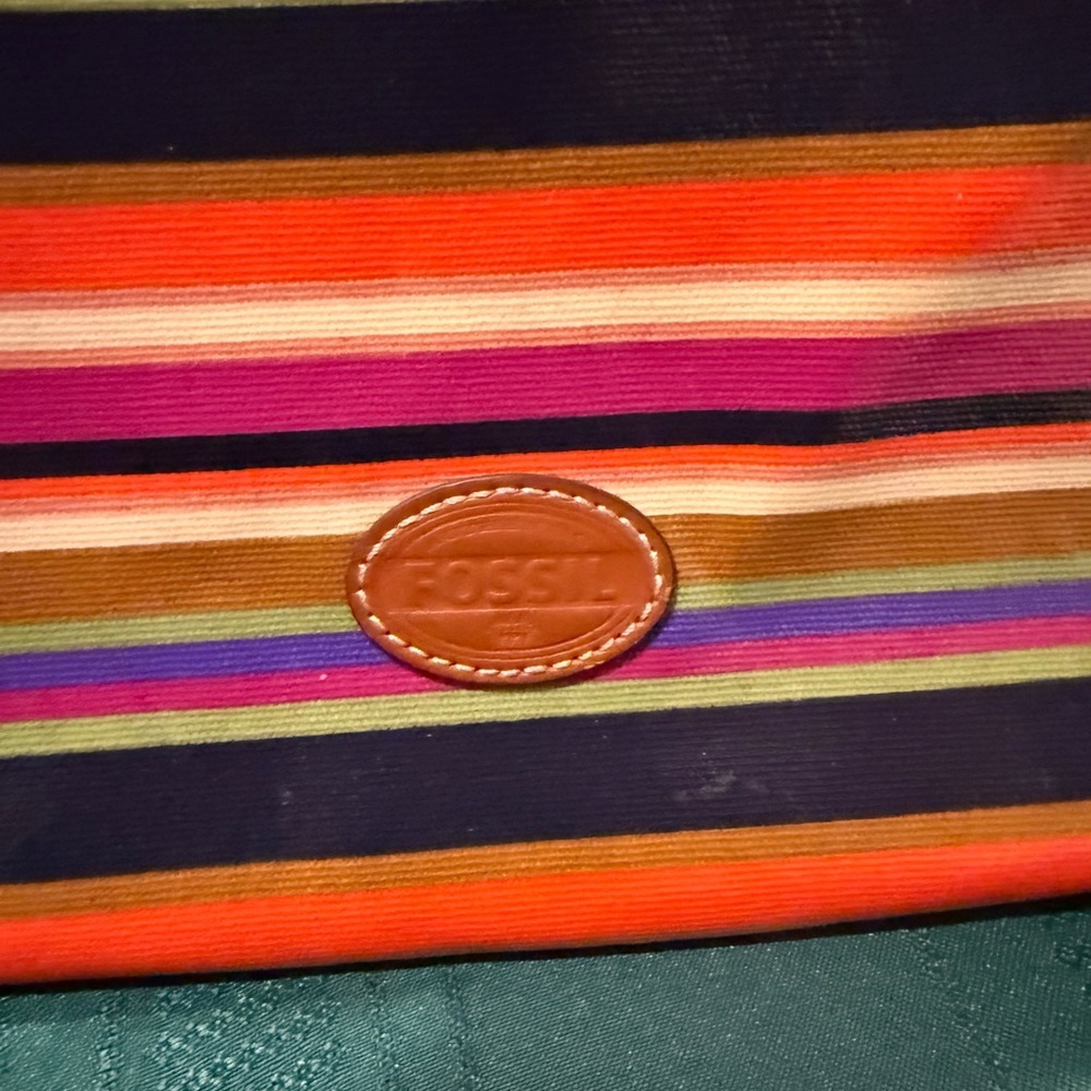 Fossil Striped Tablet Case Or Multipurpose Bag - Multicolor NWOT - Picture 2 of 8